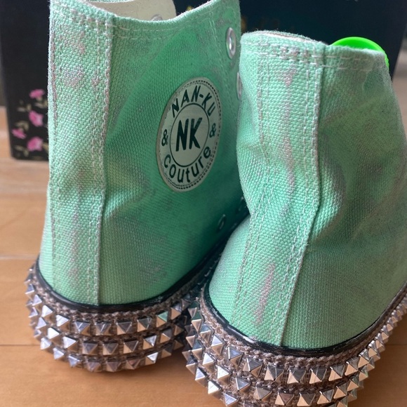 Free People Nan-Ku Couture Cruise Studded High Top Sneakers Size 38 / US 8 NEW - Picture 14 of 17